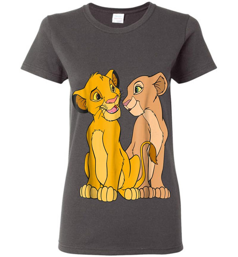 Inktee Store - Disney The Lion King Young Simba And Nala Together Womens T-Shirt Image