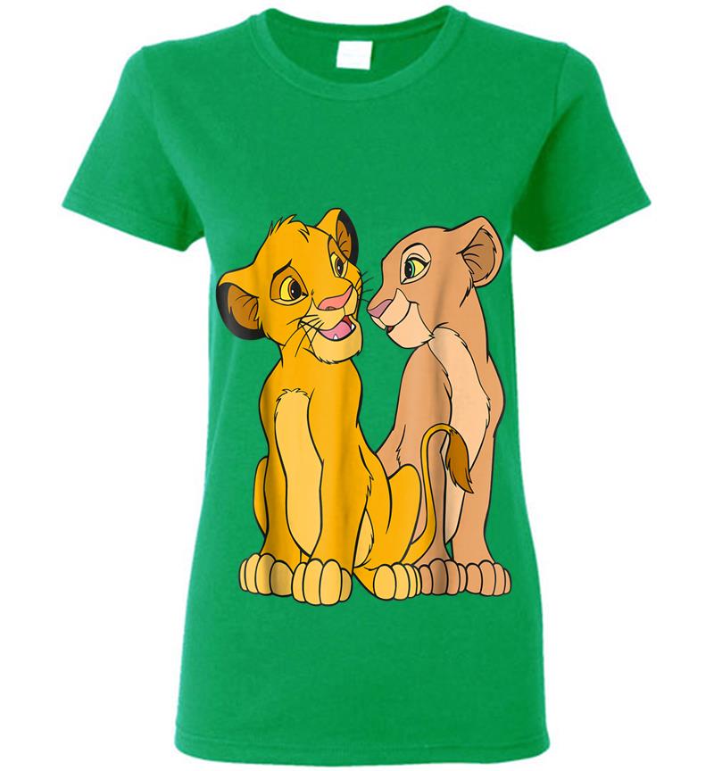 Inktee Store - Disney The Lion King Young Simba And Nala Together Womens T-Shirt Image