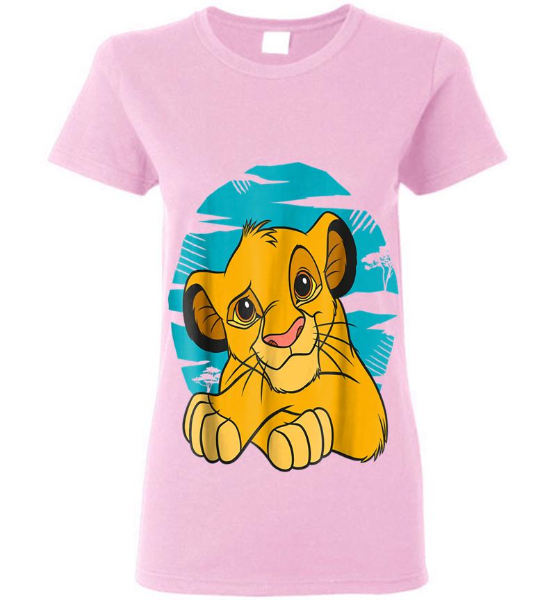 Inktee Store - Disney The Lion King Young Simba Resting Blue 90S Womens T-Shirt Image