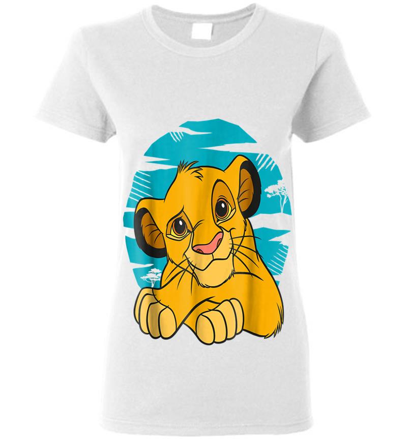Inktee Store - Disney The Lion King Young Simba Resting Blue 90S Womens T-Shirt Image