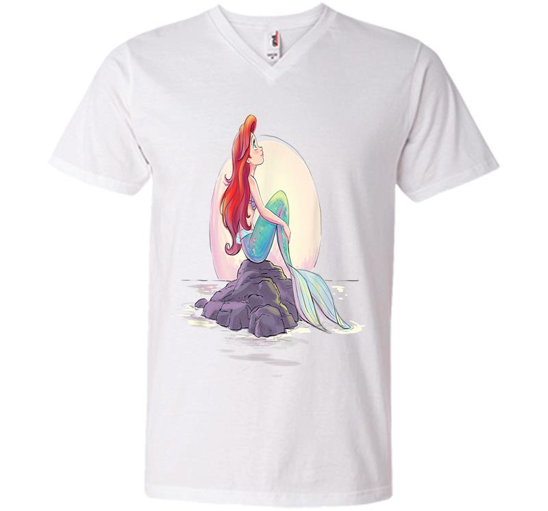 Inktee Store - Disney The Little Mermaid Ariel Shore Dream V-Neck T-Shirt Image