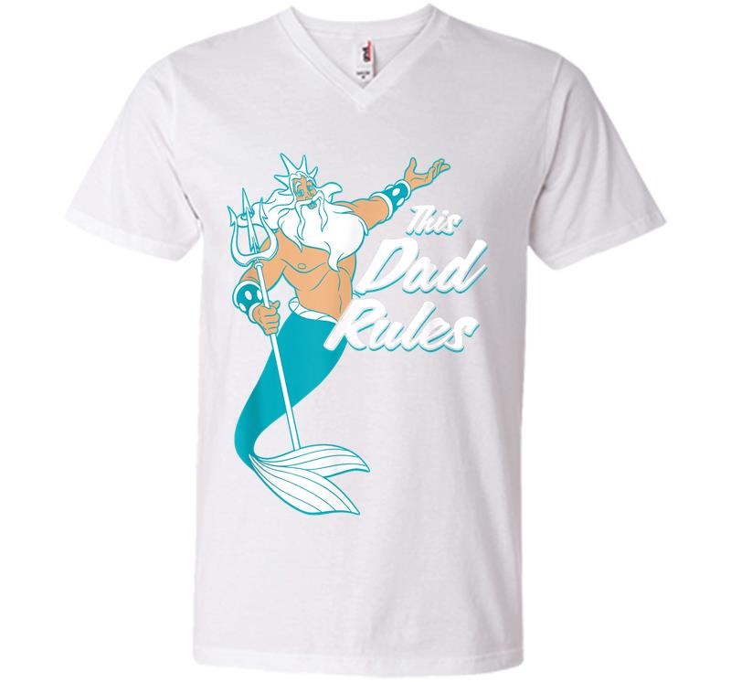 Inktee Store - Disney The Little Mermaid King Triton Dad V-Neck T-Shirt Image