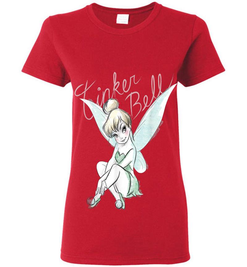 Inktee Store - Disney Tinker Bell Sitting Womens T-Shirt Image