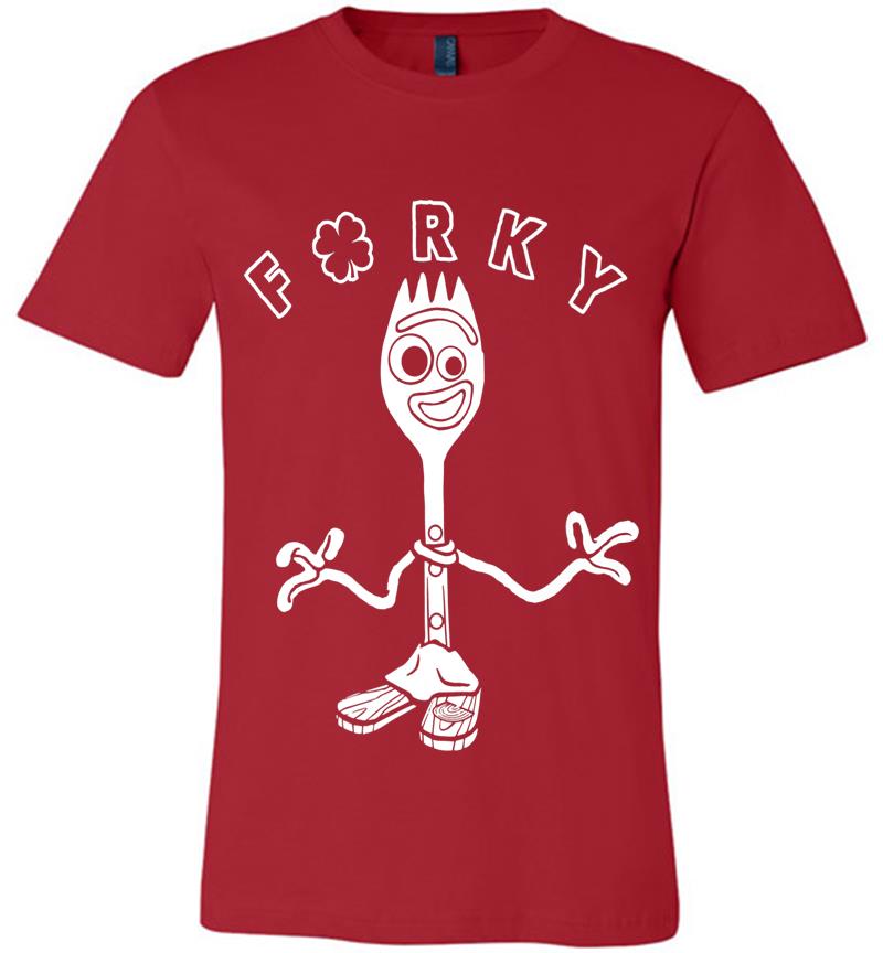 Inktee Store - Disney Toy Story 4 Forky Shamrock St. Patrick'S Day Premium Premium T-Shirt Image