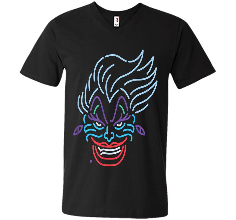 Disney Ursula Neon Face V-neck T-shirt