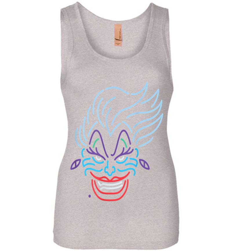 Inktee Store - Disney Ursula Neon Face Womens Jersey Tank Top Image