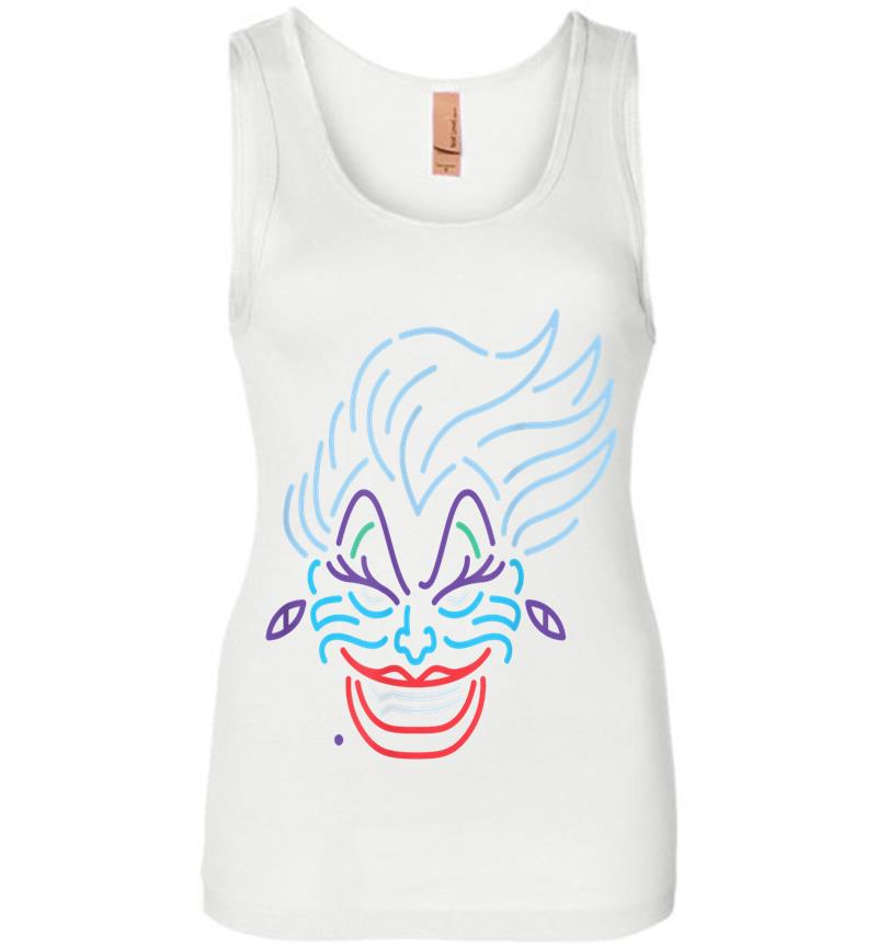 Inktee Store - Disney Ursula Neon Face Womens Jersey Tank Top Image