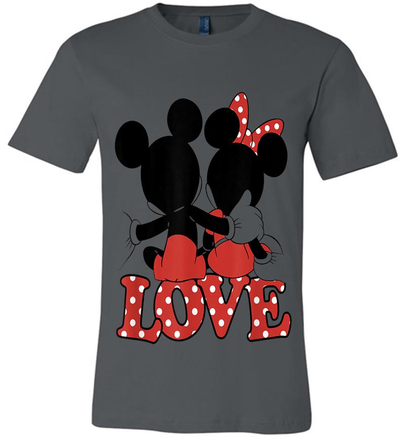 Disney Valentines Mickey Minnie Love Hug Premium T-Shirt