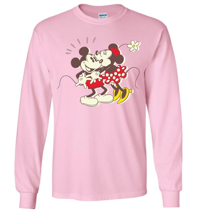Inktee Store - Disney Vintage Mickey Minnie Mouse Kiss Long Sleeve T-Shirt Image