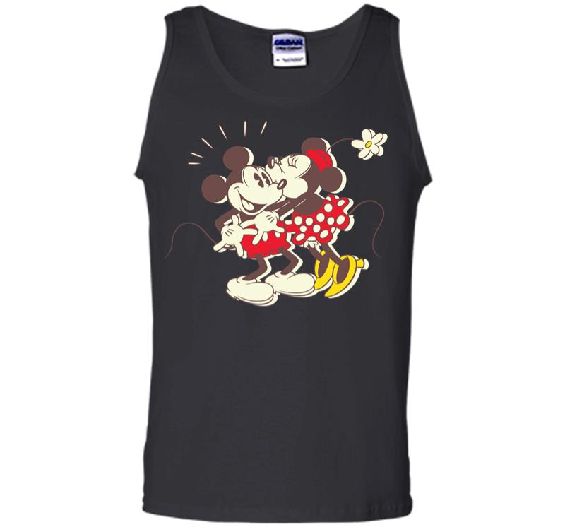Disney Vintage Mickey Minnie Mouse Kiss Men Tank Top
