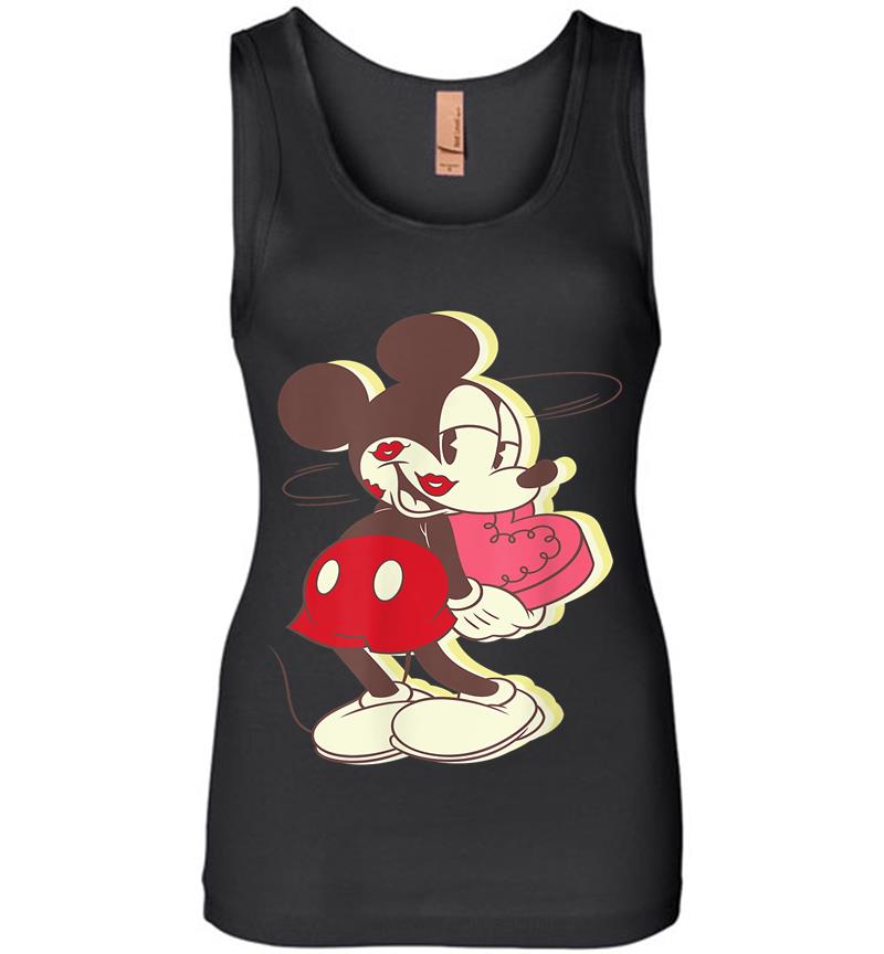Disney Vintage Mickey Mouse Dizzy Love Womens Jersey Tank Top
