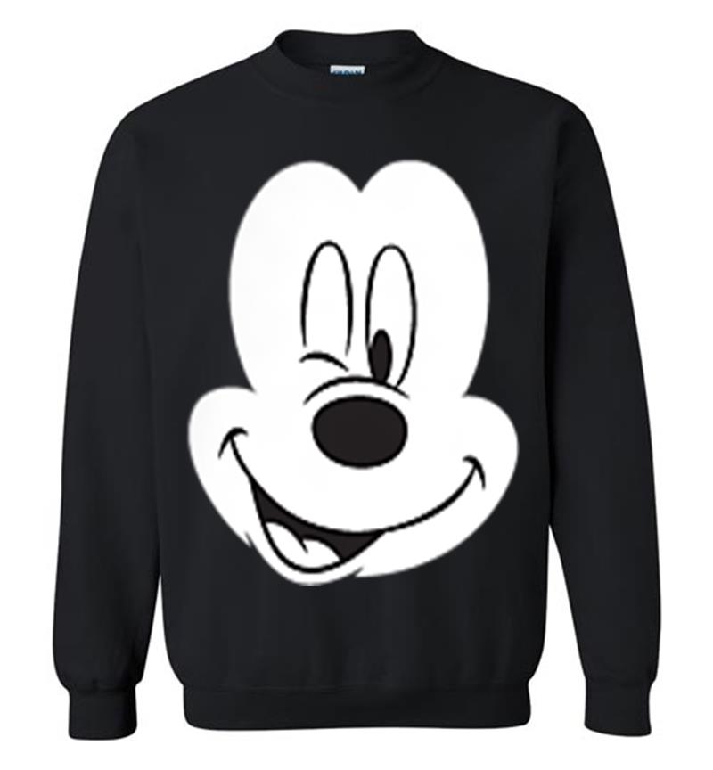 Disney Winking Mickey Mouse Face Small Icon Sweatshirt