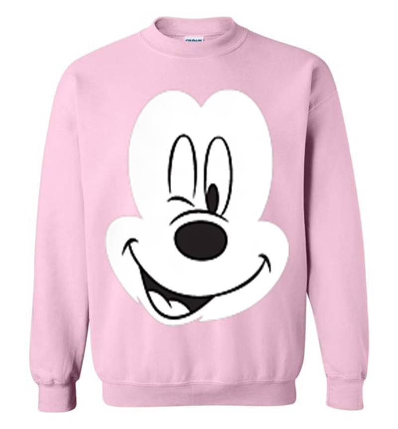 Inktee Store - Disney Winking Mickey Mouse Face Small Icon Sweatshirt Image