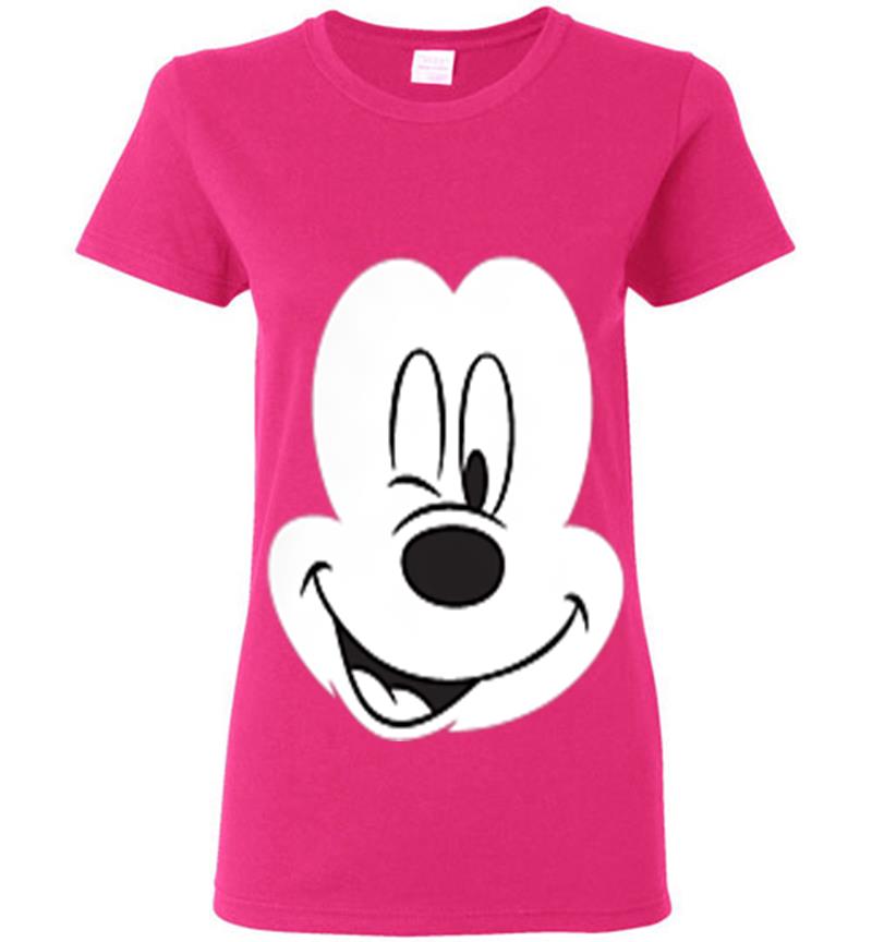 Inktee Store - Disney Winking Mickey Mouse Face Small Icon Womens T-Shirt Image