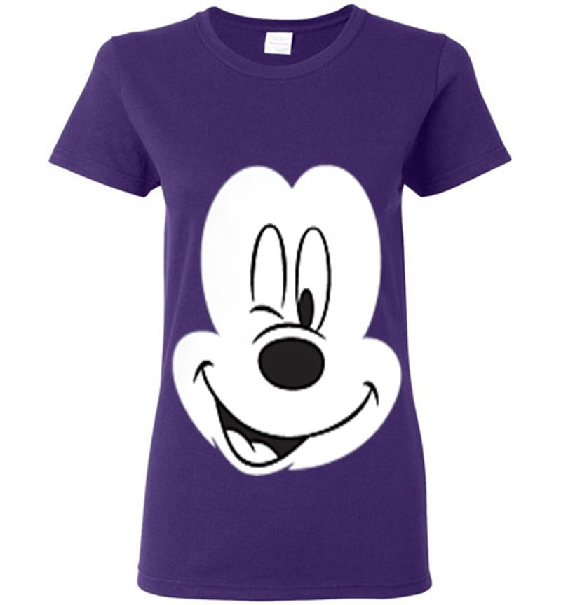 Inktee Store - Disney Winking Mickey Mouse Face Small Icon Womens T-Shirt Image