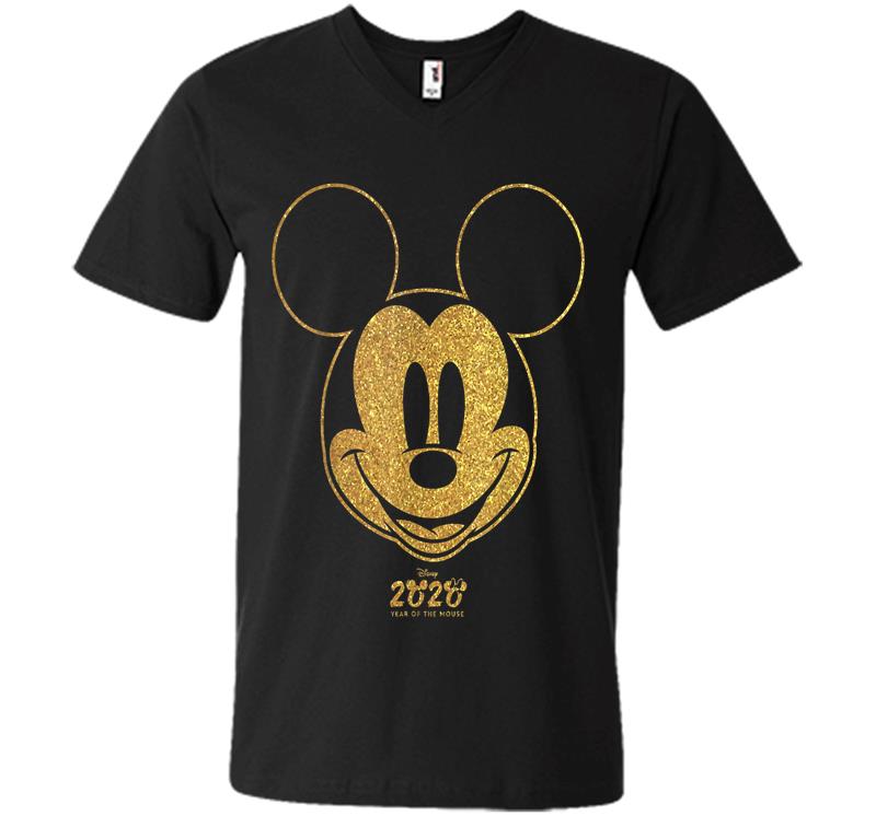Disney Year Of The Mouse Golden Mickey January V-neck T-shirt