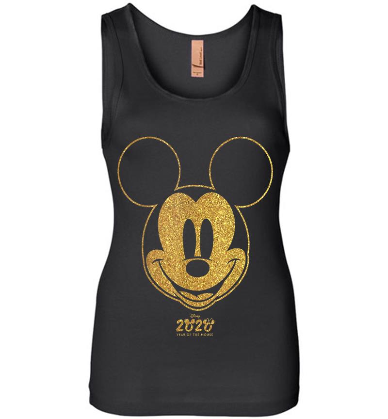 Disney Year Of The Mouse Golden Mickey January Womens Jersey Tank Top