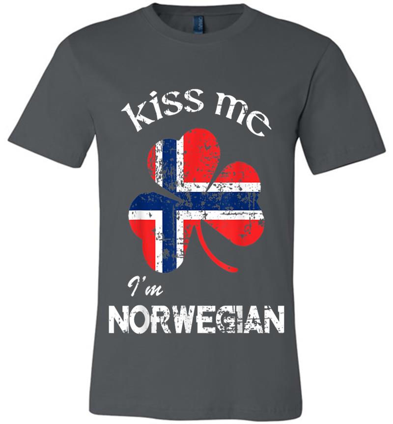Distress Kiss Me I'M Norwegian St. Patrick'S Day Premium T-Shirt