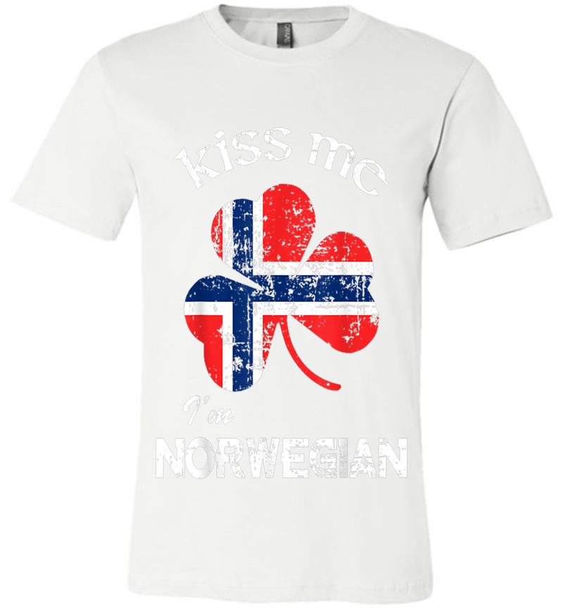 Inktee Store - Distress Kiss Me I'M Norwegian St. Patrick'S Day Premium T-Shirt Image