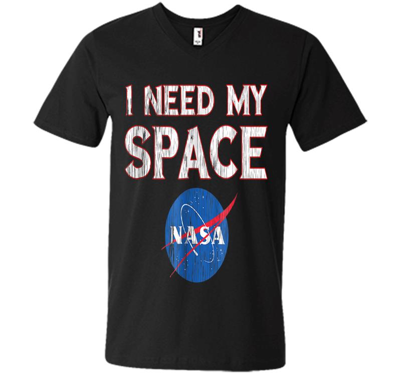 Distressed Nasa Logo I Need My Space V-neck T-shirt