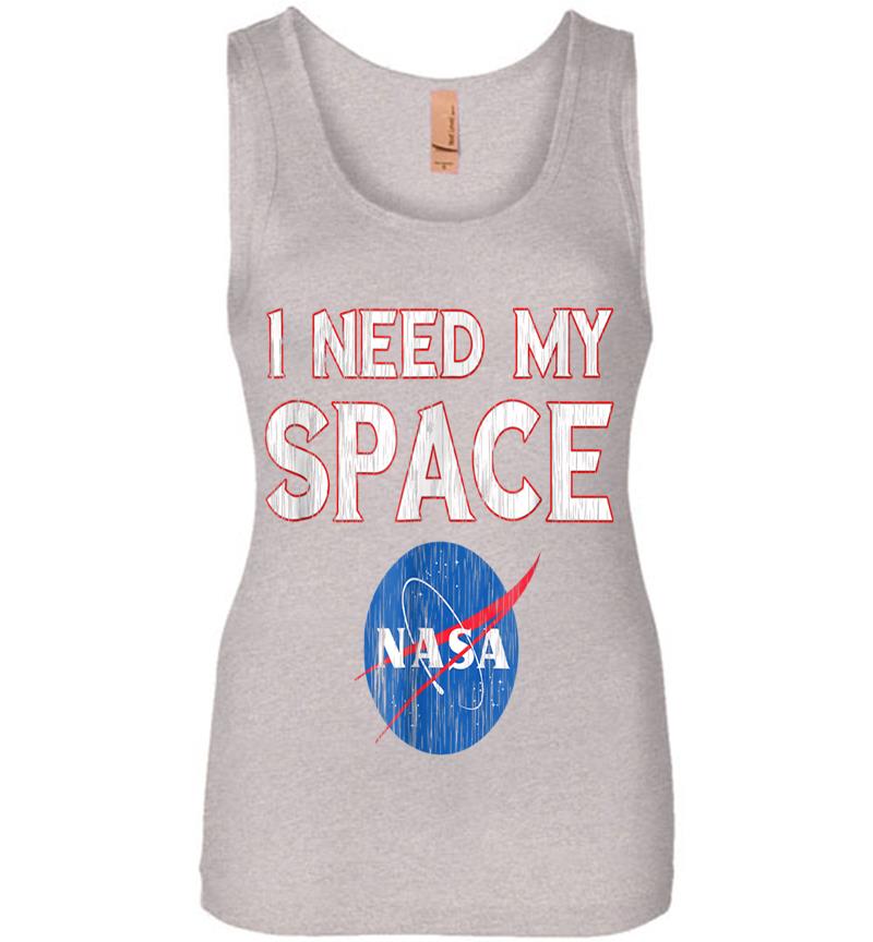 Inktee Store - Distressed Nasa Logo I Need My Space Womens Jersey Tank Top Image