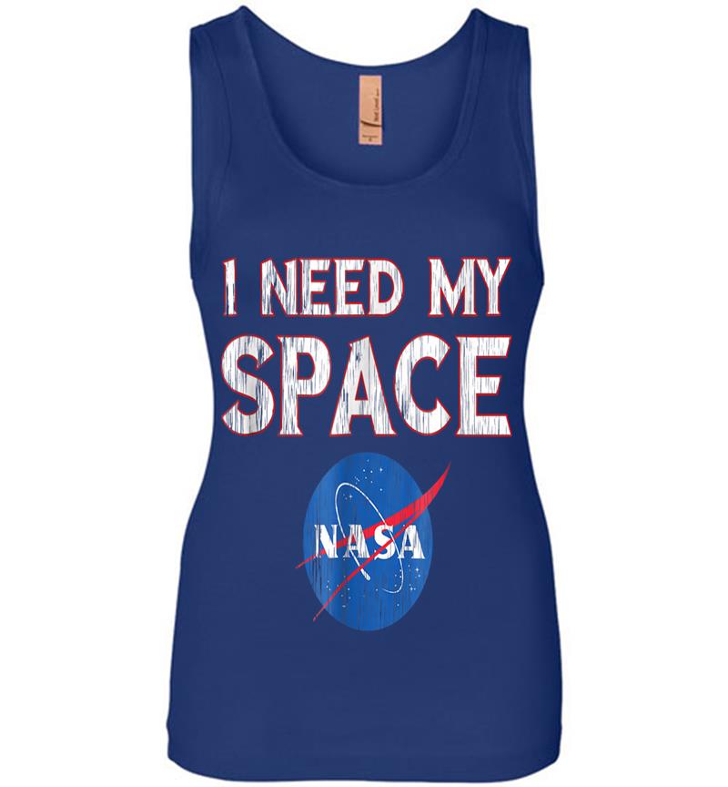 Inktee Store - Distressed Nasa Logo I Need My Space Womens Jersey Tank Top Image