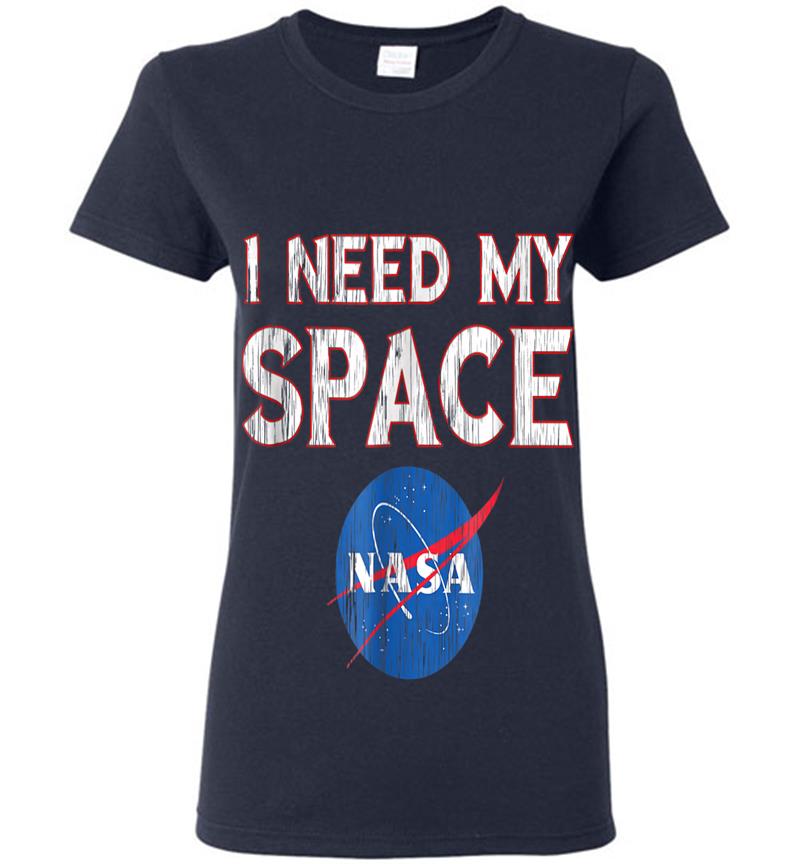 Inktee Store - Distressed Nasa Logo I Need My Space Womens T-Shirt Image