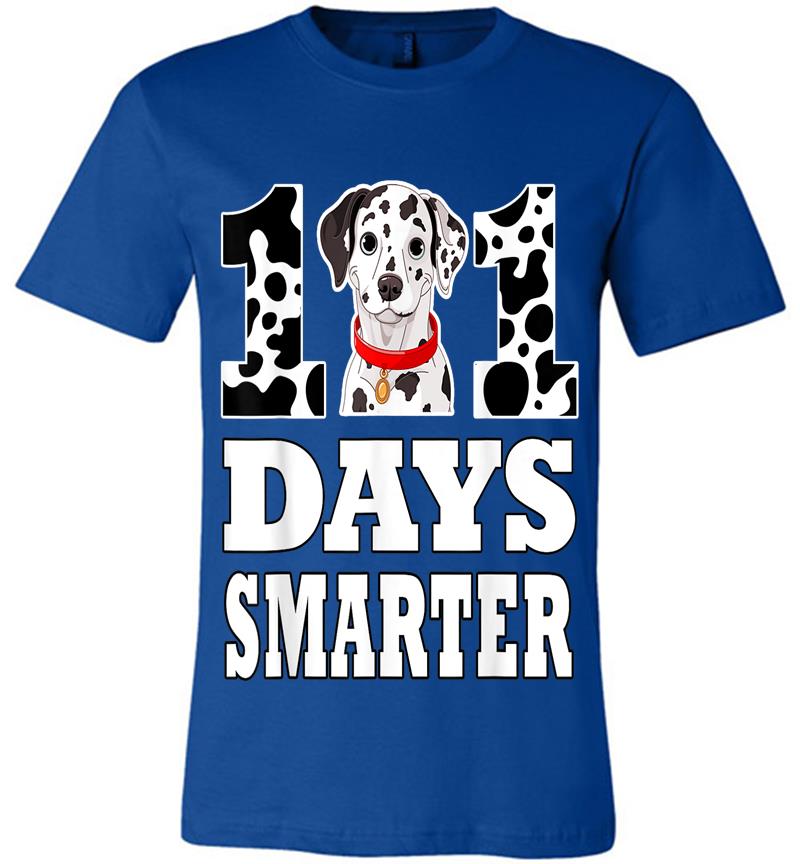 Inktee Store - Dog 101 Days Smarter Dalmatian Funny Premium T-Shirt Image