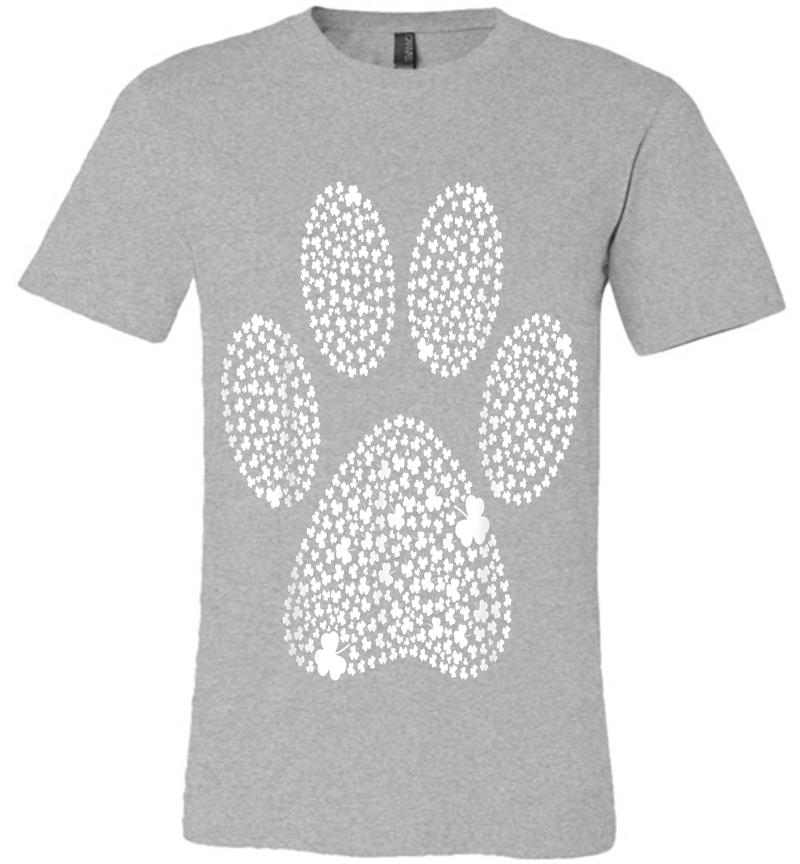 Inktee Store - Dog Paw Shamrock St Patricks Day,Lucky Cat Paw Premium T-Shirt Image