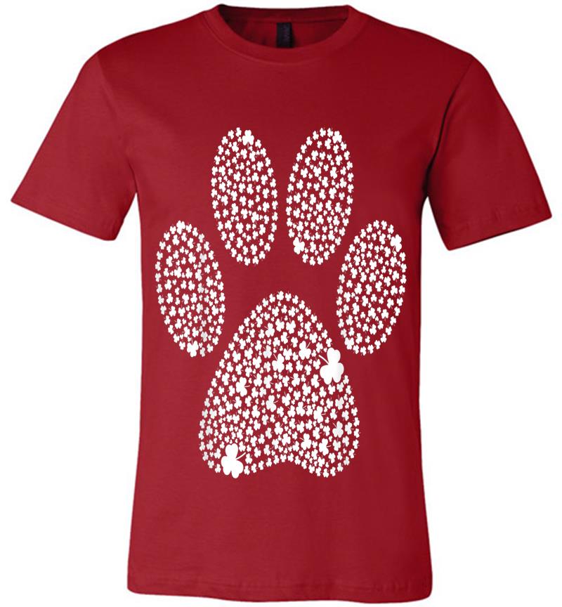 Inktee Store - Dog Paw Shamrock St Patricks Day,Lucky Cat Paw Premium T-Shirt Image