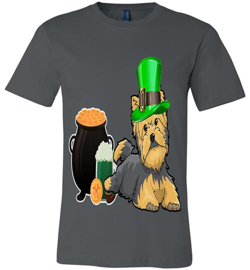 Dog Yorkie St Patricks Day Dog Lover Yorkie Leprechaun Premium T-Shirt