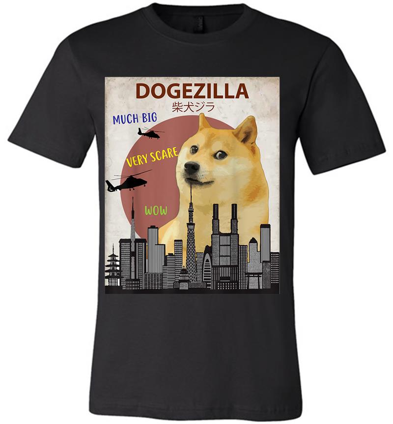 Dogezilla Funny DOGE MEME Shiba Inu Dog Premium T-shirt