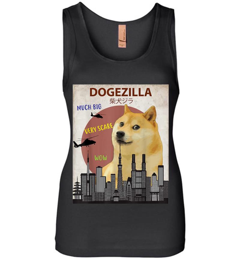 Dogezilla Funny DOGE MEME Shiba Inu Dog Women Jersey Tank Top