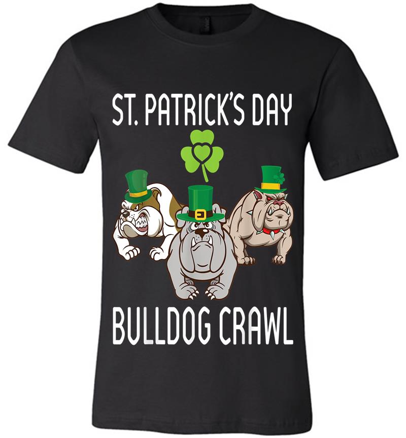 Inktee Store - Dogs With Irish Costume Dance St Patrick Day Bulldog Crawl Premium T-Shirt Image