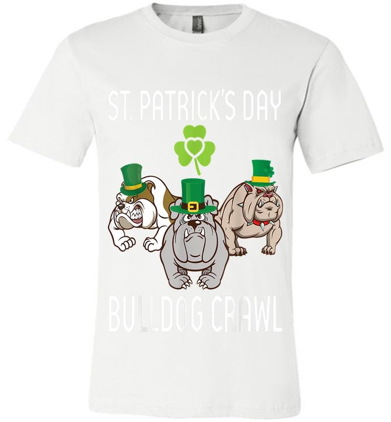 Inktee Store - Dogs With Irish Costume Dance St Patrick Day Bulldog Crawl Premium T-Shirt Image