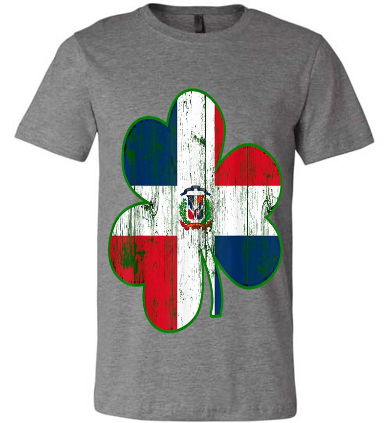 Inktee Store - Dominican Flag Irish Shamrock St Patricks Day Premium T-Shirt Image