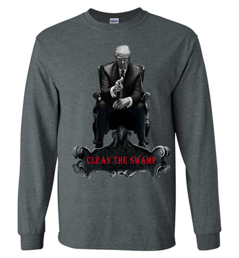 Inktee Store - Donald Trump Clean The Swamp Long Sleeve T-Shirt Image