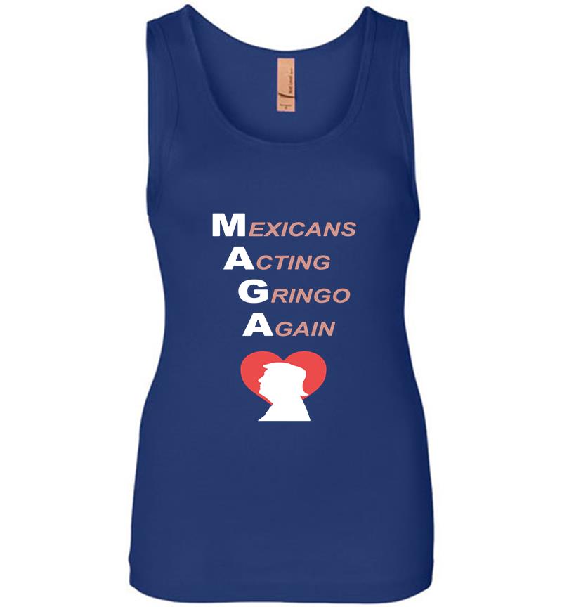 Inktee Store - Donald Trump Heart Maga Mexicans Acting Gringo Again Womens Jersey Tank Top Image