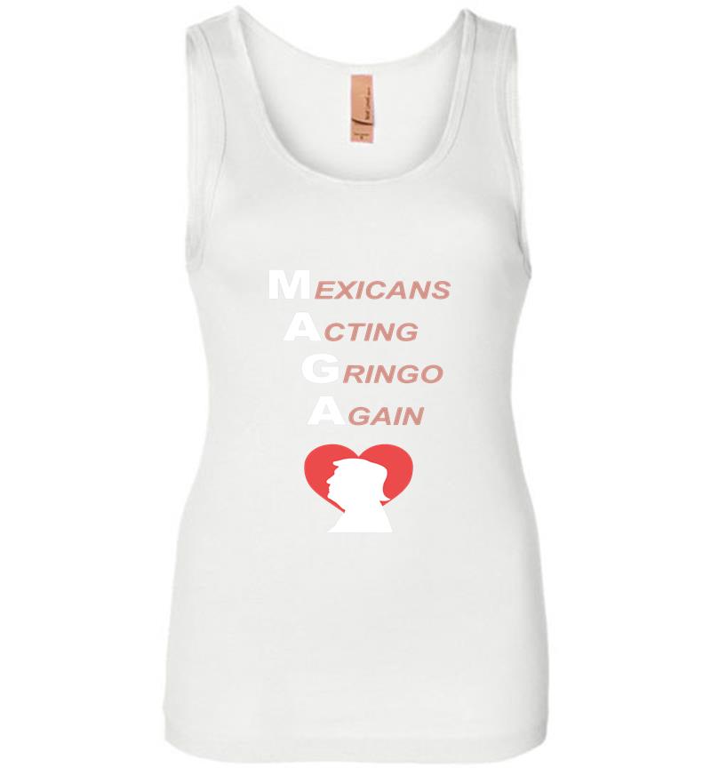 Inktee Store - Donald Trump Heart Maga Mexicans Acting Gringo Again Womens Jersey Tank Top Image