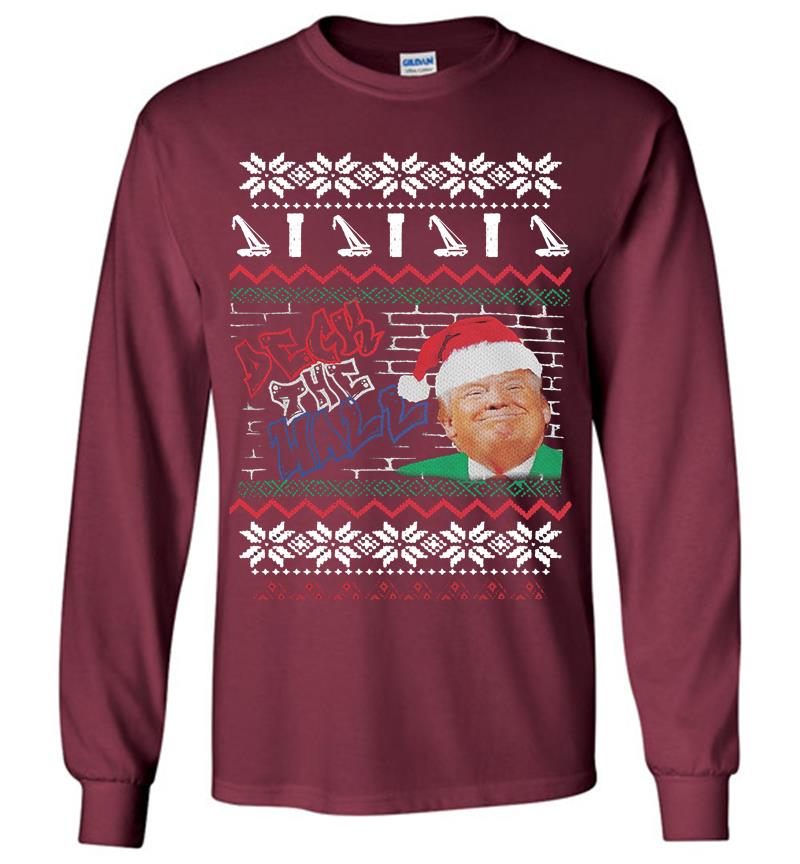 Inktee Store - Donald Trump Santa Deck The Hall A Pentatonix Christmas Long Sleeve T-Shirt Image