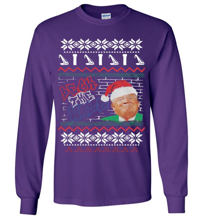 Inktee Store - Donald Trump Santa Deck The Hall A Pentatonix Christmas Long Sleeve T-Shirt Image