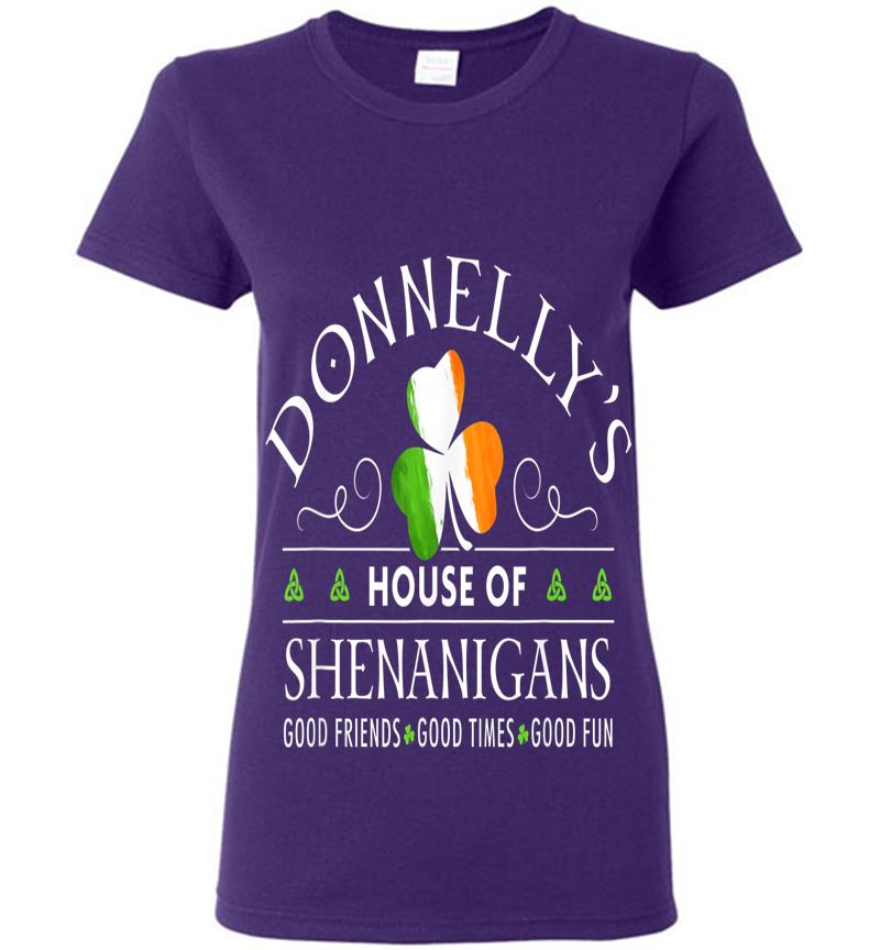 Inktee Store - Donnelly Name House Of Shenanigans St Patricks Day Womens T-Shirt Image