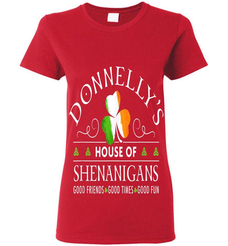Inktee Store - Donnelly Name House Of Shenanigans St Patricks Day Womens T-Shirt Image