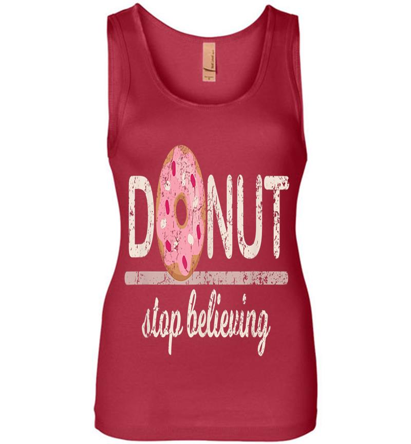 Inktee Store - Donut Stop Believing Womens Jersey Tank Top Image