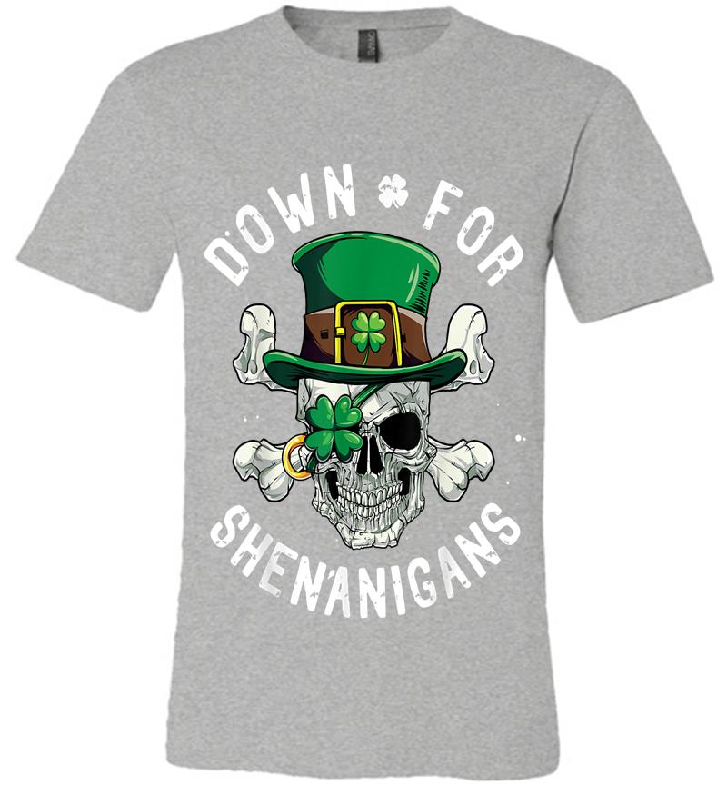 Inktee Store - Down For Shenanigans St Patricks Day Pirate Premium T-Shirt Image