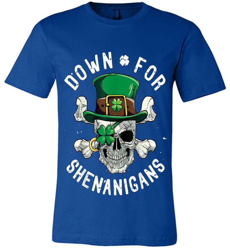 Inktee Store - Down For Shenanigans St Patricks Day Pirate Premium T-Shirt Image