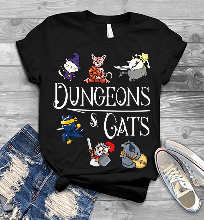Dungeons And Cats Funny Dragon Cat Kitten Lover Kitty Gift Men T-shirt