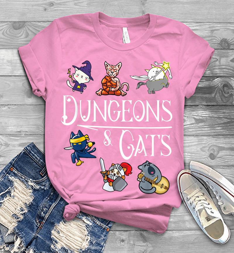Inktee Store - Dungeons And Cats Funny Dragon Cat Kitten Lover Kitty Gift Men T-Shirt Image