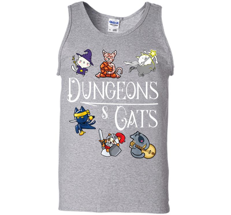 Inktee Store - Dungeons And Cats Funny Dragon Cat Kitten Lover Kitty Gift Men Tank Top Image