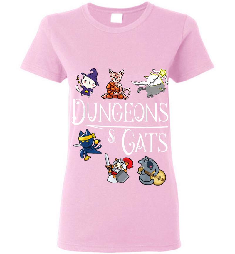 Inktee Store - Dungeons And Cats Funny Dragon Cat Kitten Lover Kitty Gift Women T-Shirt Image